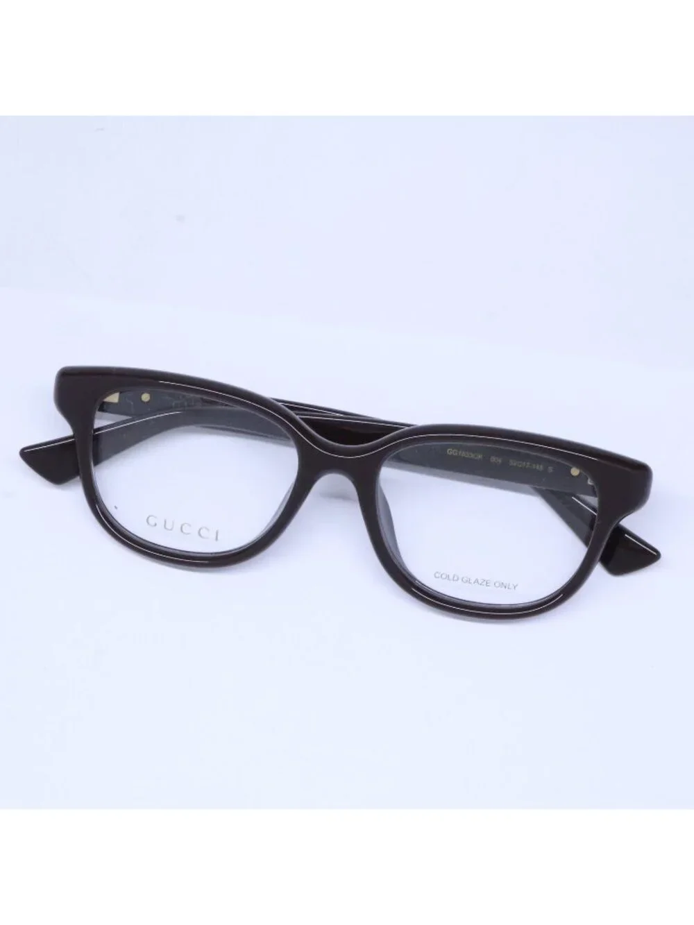 Gucci Demo Lens Double G Wellington Shape Asian Fit Eyewear 52